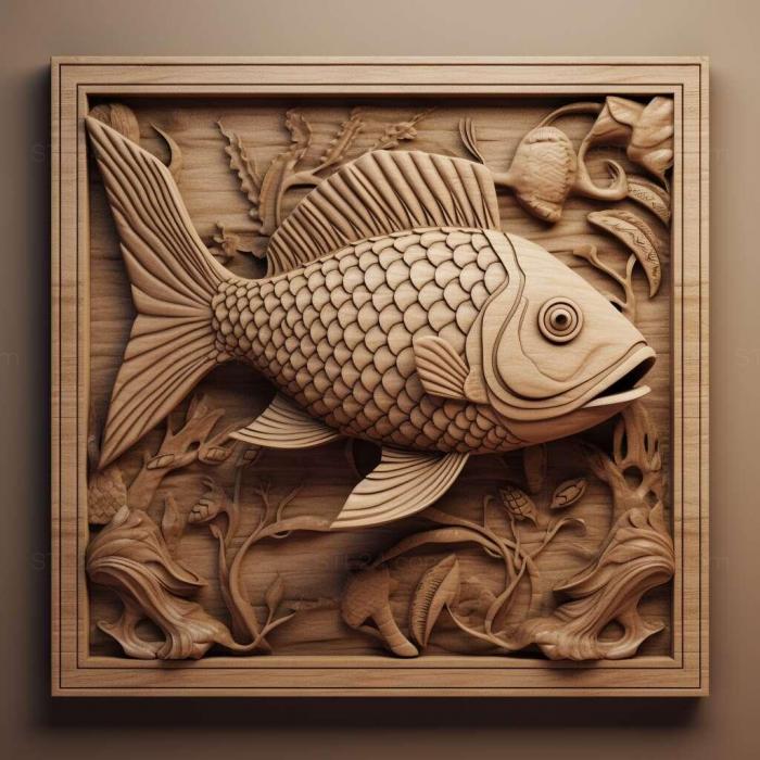 Природа и животные (Рыба святого Вакина 4, NATURE_2396) 3D модель для ЧПУ станка